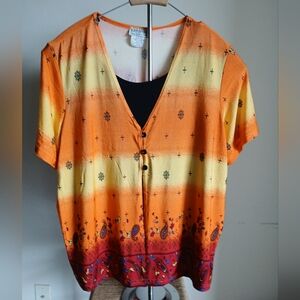 Baranda Woman Top Size 3X Short Sleeves